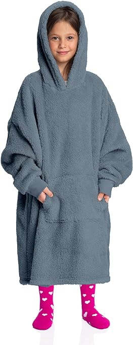 Jeans Kids Sherpa Hoodie Blanket - Ultimate Coziness for Play, Sleep, and Adventure