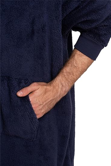 Men's Navy Ultimate Sherpa Blanket Hoodie - The Epitome of Cozy Loungewear