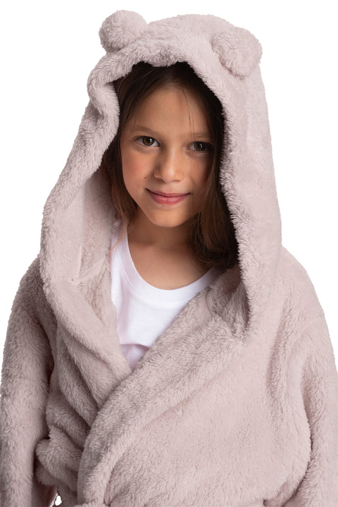 Lilac Serenity: Sherpa Girls Robe - Delightful Warmth for Little Princesses in Lavender