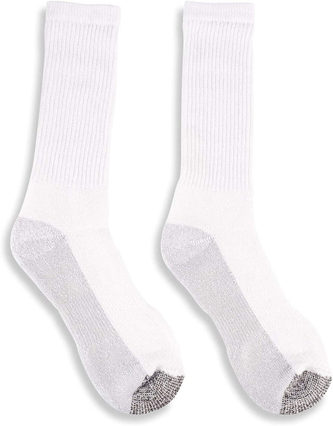 HOT FEET 10 pack Men’s Crew Work and Outdoor Sock, Cotton Blend, Cushioned Foot, Reinforced Heel and Toe