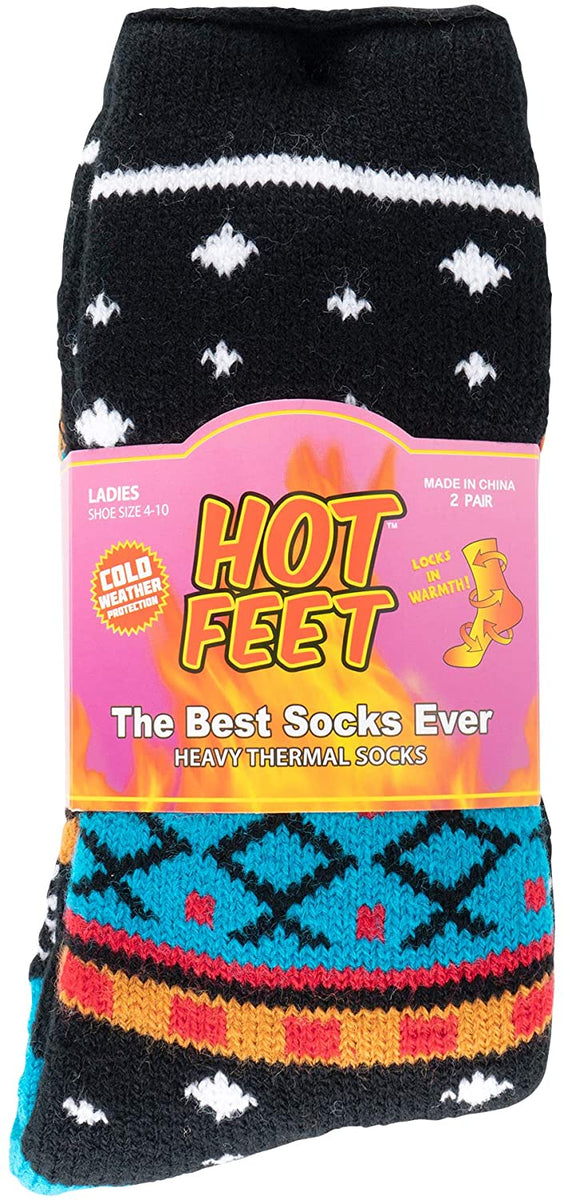 Women's 2 Pack Warm Cozy Thermal Socks - Thick Insulated Crew for