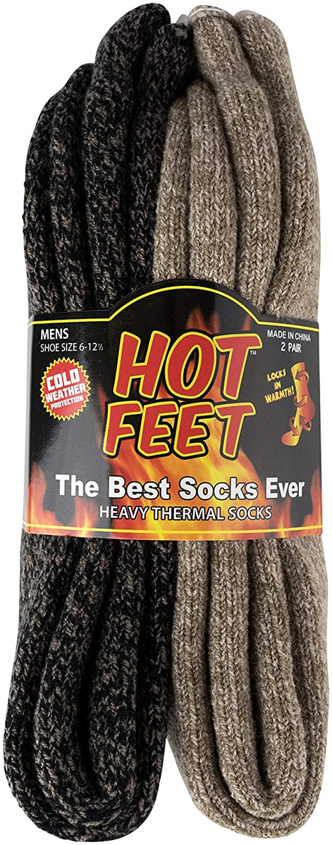 Hot Feet Thermal Crew Socks, Men's Sock Size 6 – 12.5 (2 - Pack) –  Maddogconcepts