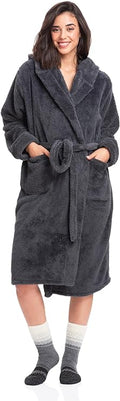Women's Sherpa Hooded Robe in Gray - Soft, Fluffy, and Perfect for Every Relaxing Moment