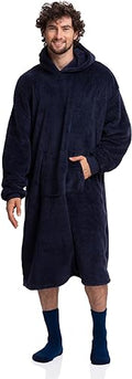 Men's Navy Ultimate Sherpa Blanket Hoodie - The Epitome of Cozy Loungewear