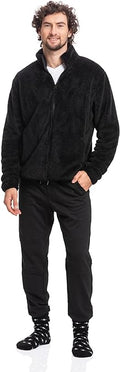 Elegant Warmth: Men's Sherpa Jacket In Black - Modern Comfort for Winter Mavericks