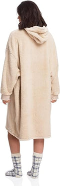 Warm Embrace Off-White Sherpa Hoodie Wearable Blanket - The Ultimate Women's Winter Loungewear