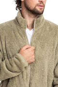 Rustic Elegance: Men's Sherpa Jacket in Olive - Classic Warmth for Winter Connoisseurs