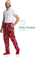 Family Christmas Pajama Pants with Santa Hat - Cozy Holiday Cheer in Plaid - Men Red