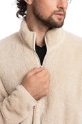 Crisp Elegance: Men's Sherpa Jacket in Off White - A Timeless Winter Statement