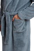 Denim-inspired Comfort: Men's Full-Length Sherpa Robe in Jeans - Winter Relaxation at its Finest