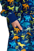 DinoSnug Kids' Fleece Hoodie Blanket - Jurassic Warmth for Your Little Explorer - 4-7Y