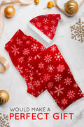 Family Christmas Pajama Pants with Santa Hat - Cozy Holiday Cheer in Plaid - Women Red