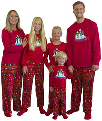 Matching Family Penguin Christmas Holiday Pajamas Set + Slipper Socks