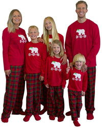 Matching Polar Bear Set Family Christmas Holiday Pajamas + Slipper Socks