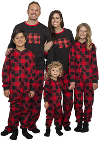 Pajama Sleep Set Buffalo Bear Family PJ Set with Slipper Socks