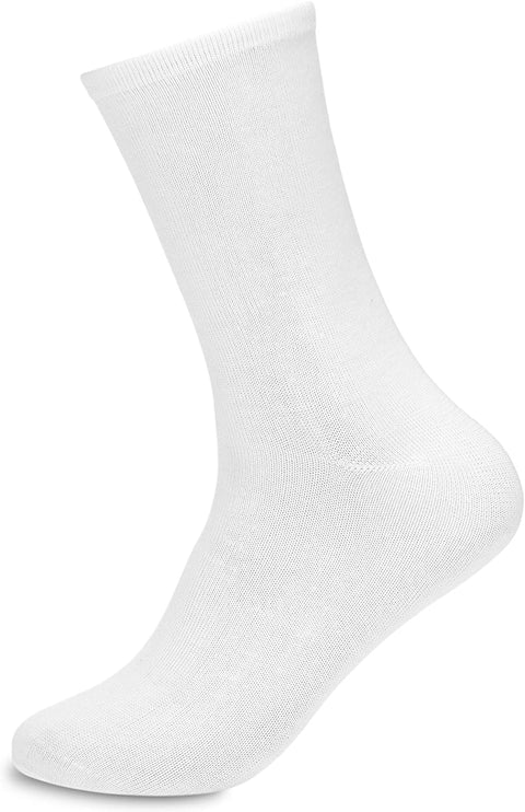 Women's White Crew Socks by Sockletics - 12 Pack of Comfort and Style