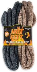 Hot Feet Thermal Crew Socks, Men’s Sock Size 6 – 12.5 (2 - Pack)