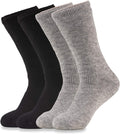 Hot Feet Women's 4 Pairs Heavy Thermal Socks - Thick Insulated Crew for Cold Winter Weather; Shoe Size 4-10.5