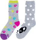 Hot Feet Girl's Heavy Thermal Socks - Traps in Warmth - Frenchie - Pack of 2