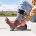 Hot Feet Outdoor Thermal Socks for Men, Reinforced Heel and Toe, Cotton, 8-Pack Crew Socks, Men’s Shoe Sizes 6 – 12.5