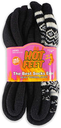 Hot Feet Women's 2 Pack Warm Cozy Thermal Socks - Thick Insulated Crew for Cold Winter Weather, Shoe Size 4-10