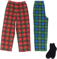 Boy’s 2-Pack Micro Fleece Pajama Pants + Slipper Socks
