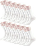 Women's White Crew Socks by Sockletics - 12 Pack of Comfort and Style